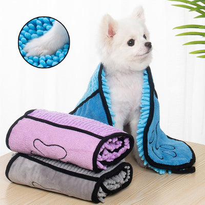 Toalla de baño de microfibra súper absorbente para mascotas y bata de baño para perros: toallas de secado rápido para perros y gatos, perfectas para acicalar, bañar y secar.