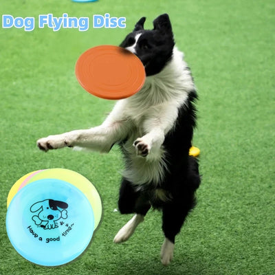 Disco volador de silicona duradero, juguete interactivo resistente a la masticación, frisbee para perros y gatos, perfecto para jugar y entrenar.